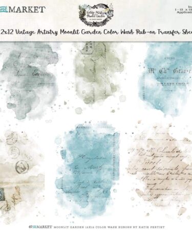 49 and Market - Vintage Artistry Collezione Moonlit Garden - Rub-Ons 12"X12" -Color Wash