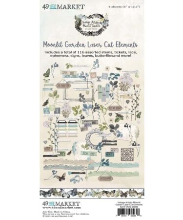 49 and Market - Vintage Artistry Collezione Moonlit Garden - Laser Cut Outs - ELEMENTS