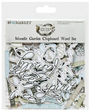 49 and Market - Vintage Artistry Collezione Moonlit Garden - Chipboard Set - WORD