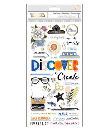 Vicki Boutin Collezione Discover  + Create - Thickers Stickers 108/Pkg - Phrases W/Gold Foil