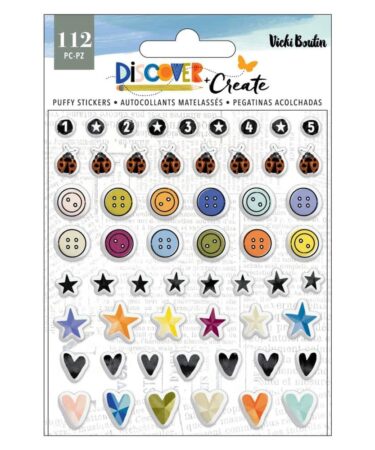 Vicki Boutin Collezione Discover  + Create - Mini Puffy Stickers 112/Pkg