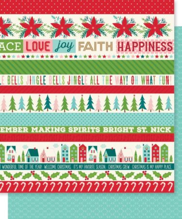 Bella Blvd - Collezione Merry Little Christmas - Double-Sided Cardstock 12"X12" - Merry Little Christmas Borders