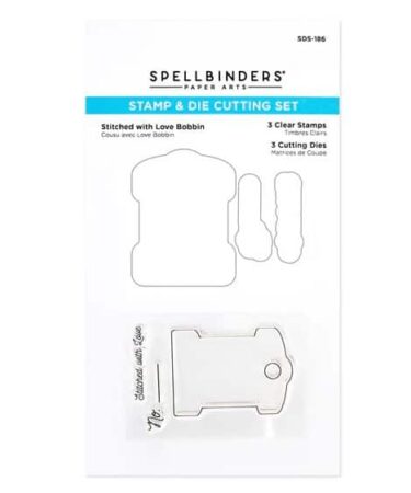 SPELLBINDERS - STITCHED WITH LOVE BOBBIN CLEAR STAMP & DIE SET
