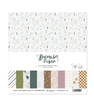 Lora Bailora - Collezione DECEMBER VIBES -Pad monofacciale 24 fogli 30,5x30,5 cm