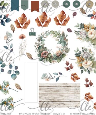 IL NEGOZIO DELLA MAMMA DI CLE - LE CARTE DELLA CLE - MY 12 TALES OF 2023 - NOVEMBRE - FOGLIO 12X12 DI RITAGLIABILI