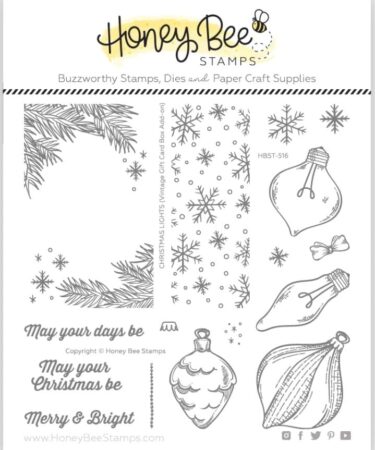 HONEY BEE - Christmas Lights Vintage Gift Card Box Add-On 6x6 Stamp Set