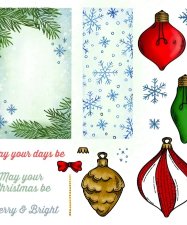 Alternative view of HONEY BEE - Christmas Lights Vintage Gift Card Box Add-On 6x6 Stamp Set