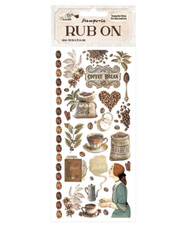 STAMPERIA - Collezione Coffee and Chocolate -  Rub-On 4x8,5 Inch Coffee