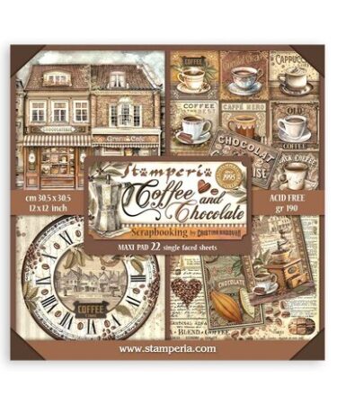 STAMPERIA - Collezione Coffee and Chocolate - Maxi 12x12 Inch Paper Pack (Single Face)