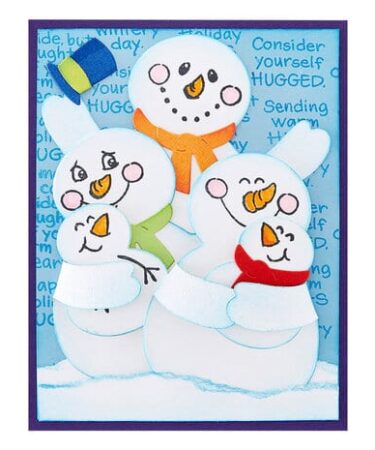 Alternative view of SPELLBINDERS - Snowman Hugs Faces & Sentiments Clear Stamps