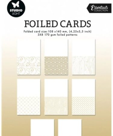 Studio Light •Essentials Foiled Cards Folded Cards Gold Foil