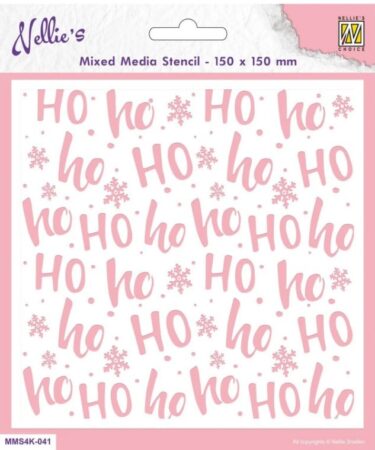 Nellie's Choice • Stencil A6 Size Christmas Background Ho Ho