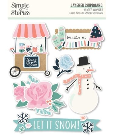 SIMPLE STORIES - Collezione Winter Wonder -  Layered Chipboard