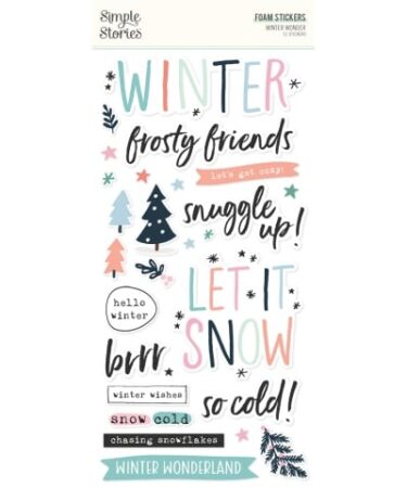 SIMPLE STORIES - Collezione Winter Wonder - Foam Stickers