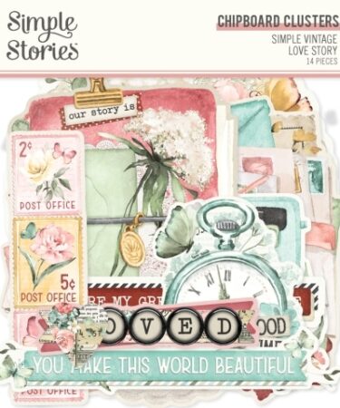 SIMPLE STORIES - SIMPLE STORIES - Simple Vintage Love Story -  Chipboard Clusters