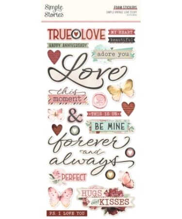 SIMPLE STORIES - SIMPLE STORIES - Simple Vintage Love Story -  Foam Stickers