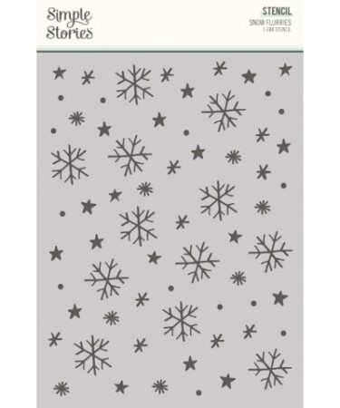 SIMPLE STORIES - Collezione Winter Wonder -  6x8 Stencil - Snow Flurries