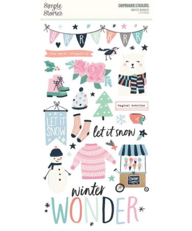 SIMPLE STORIES - Collezione Winter Wonder - 6x12 Chipboard