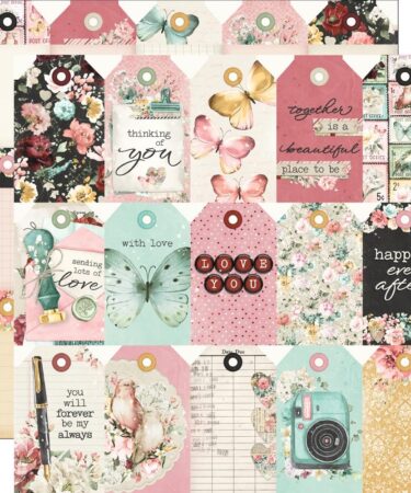 SIMPLE STORIES - SIMPLE STORIES - Simple Vintage Love Story - Carta patterned -Tag Elements