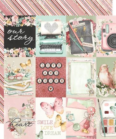 SIMPLE STORIES - SIMPLE STORIES - Simple Vintage Love Story - Carta patterned -3x4 Elements