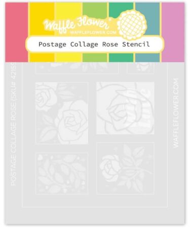 WAFFLE FLOWER - Postage Collage Rose Stencil