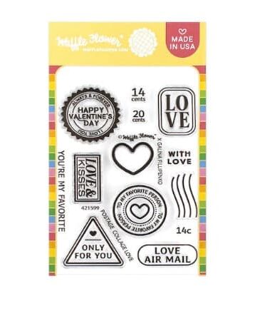 WAFFLE FLOWER - Postage Collage Love Stamp Set