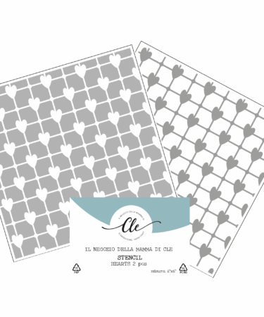 IL NEGOZIO DELLA MAMMA DI CLE- GLI STENCIL DELLA CLE- HEARTS -CUORI COMBO 2 STENCIL -