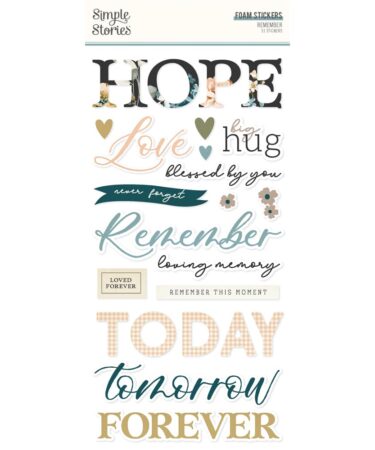 SIMPLE STORIES - Collezione REMEMBER - FOAM STICKERS