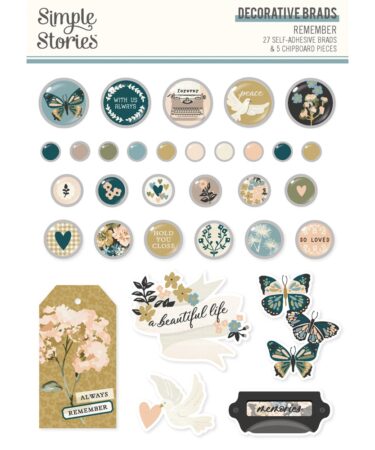 SIMPLE STORIES - Collezione REMEMBER - DECORATIVE BRADS