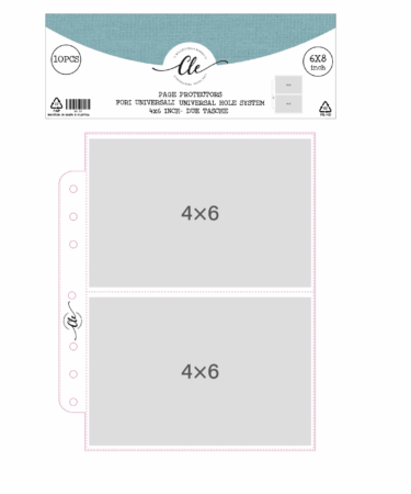 IL NEGOZIO DELLA MAMMA DI CLE - PAGE PROTECTORS 6X8 - 2 TASCHE 4X6 POLLICI