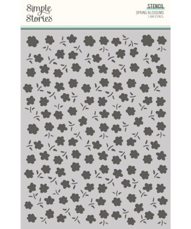 SIMPLE STORIES - Collezione FRESH AIR - 6X8 STENCIL - SPRING BLOSSOMS