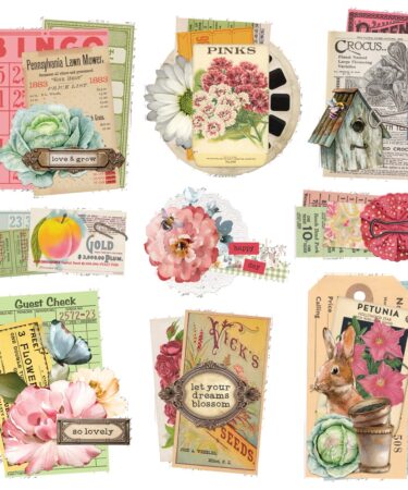 Alternative view of SIMPLE STORIES - Collezione SIMPLE VINTAGE SPRING GARDEN - CHIPBOARD CLUSTERS