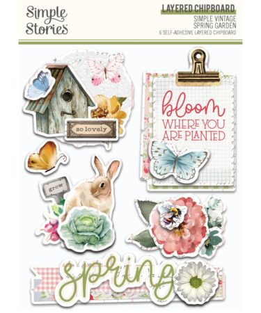 SIMPLE STORIES - Collezione SIMPLE VINTAGE SPRING GARDEN -  LAYERED CHIPBOARD