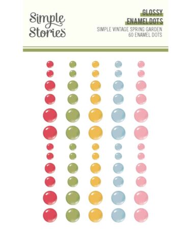 SIMPLE STORIES -Collezione  SIMPLE VINTAGE SPRING GARDEN - GLOSSY ENAMEL DOTS