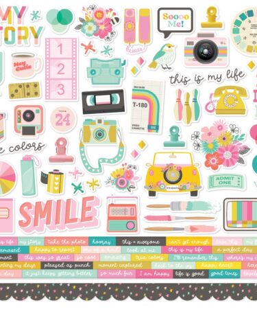 SIMPLE STORIES - Collezione TRUE COLORS - CARDSTOCK STICKERS