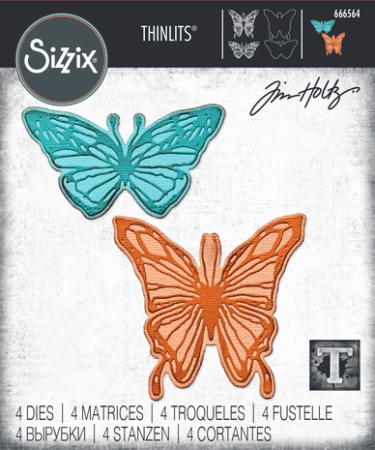 Sizzix Thinlits Die by Tim Holtz Vault Scribbly Butterfly (4pcs)