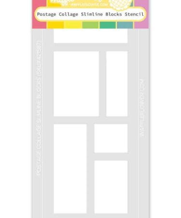 WAFFLE FLOWER -Postage Collage Slimline Blocks Stencil