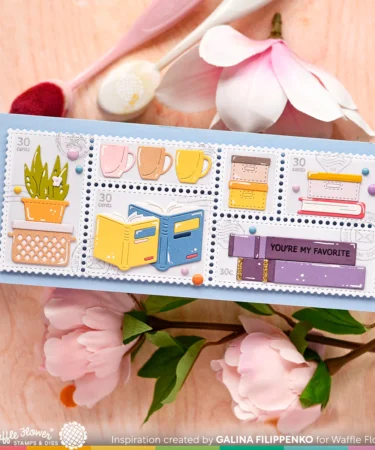 Alternative view of WAFFLE FLOWER -Postage Collage Slimline Blocks Stencil