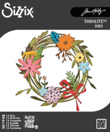 Sizzix Thinlits Die by Tim Holtz Vault Funky Floral Wreath (14pcs)