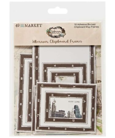 49 And Market - Collezione Wherever - Chipboard Set -Map Frames