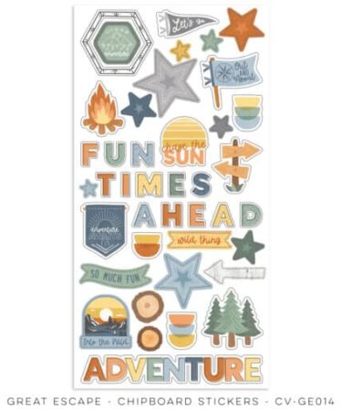 COCOA VANILLA - COLLEZIONE GREAT ESCAPE - CHIPBOARD STICKERS