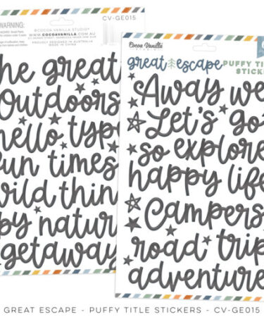 COCOA VANILLA - COLLEZIONE GREAT ESCAPE - PUFFY TITLE STICKERS