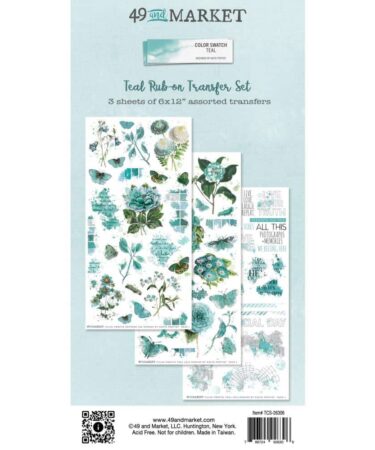 49 & Market - Color Swatch: Teal Rub-On Transfer Set