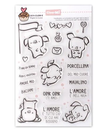 IMPRONTE D'AUTORE -timbri Piglet in Love ITA