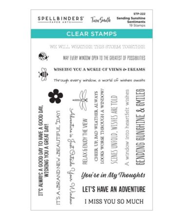 SPELLBINDERS - set di timbri SENDING SUNSHINE SENTIMENTS CLEAR STAMP