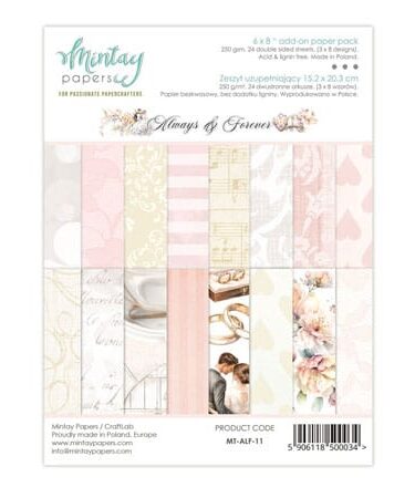 Mintay -Collezione  Always & Forever - Add-On Paper Pack (6"x8")