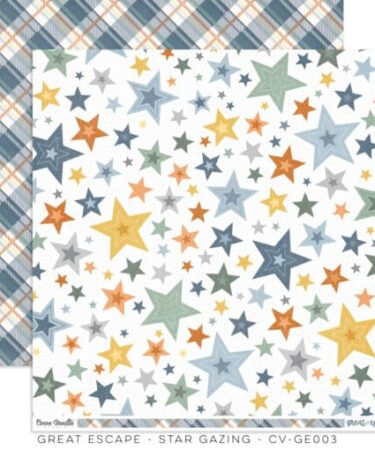 COCOA VANILLA - COLLEZIONE GREAT ESCAPE - Carta Patterned 12x12 - STAR GAZING PAPER