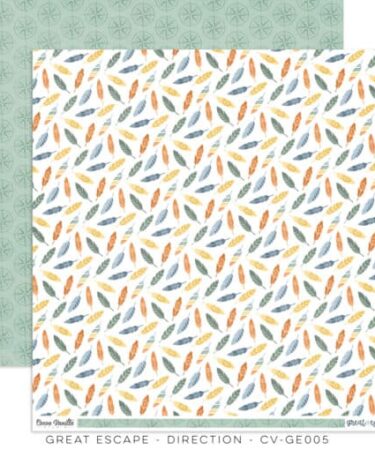 COCOA VANILLA - COLLEZIONE GREAT ESCAPE - Carta Patterned 12x12 - DIRECTION PAPER