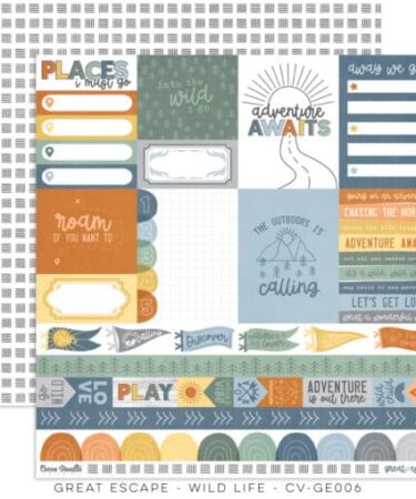 COCOA VANILLA - COLLEZIONE GREAT ESCAPE - Carta Patterned 12x12 - WILD LIFE PAPER