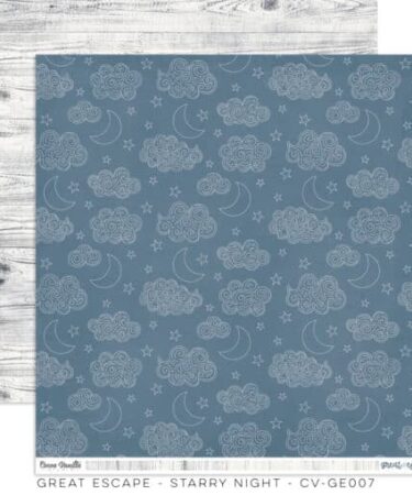 COCOA VANILLA - COLLEZIONE GREAT ESCAPE - Carta Patterned 12x12 - STARRY NIGHT PAPER